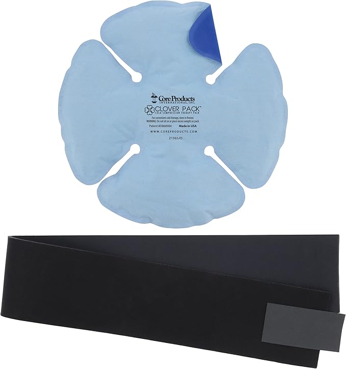 Core Products Clover Pack Frost Free Cold Therapy, Flexible for Knee, Shoulder, Elbow & Ankle with Compression Strap - Made in The USA-StrideForce Fitness