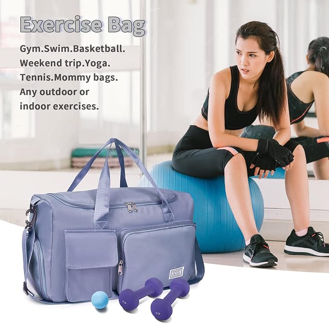 FIORETTO Women's Gym Duffle Bag with Shoes Compartment, 37L Capacity, Ideal for Travel, Gym, Sports, Duffel, Weekender-StrideForce Fitness