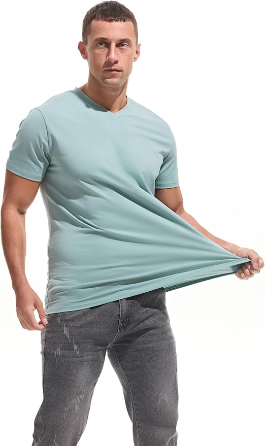 VEIISAR Premium V Neck T Shirts for Men - Modern Fitted Tees Vneck Undershirts-StrideForce Fitness