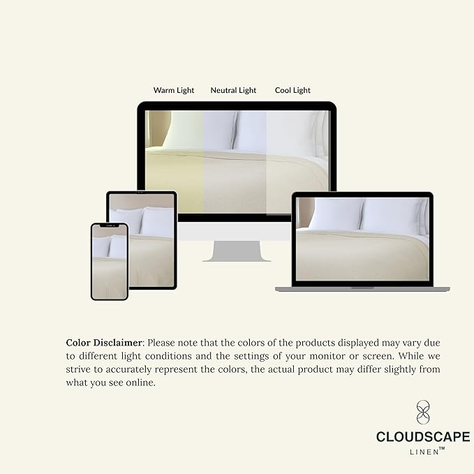 Cloud Scape Linen 100% Cotton Blanket King Size for Bed – Lightweight Summer Blanket, Herringbone Weave,fits California King Size Bed, 92x108,Beige Fog-StrideForce Fitness