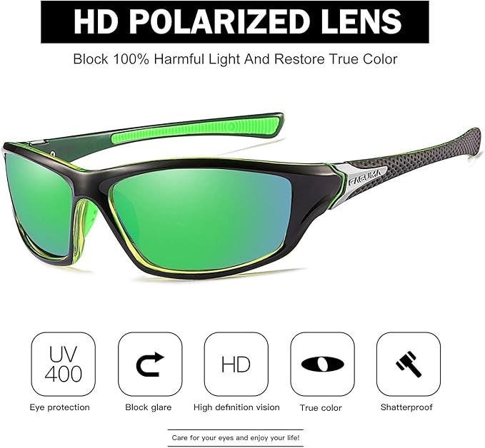 FAGUMA Sports Polarized Sunglasses For Men Cycling Driving Fishing UV400 Protection-StrideForce Fitness