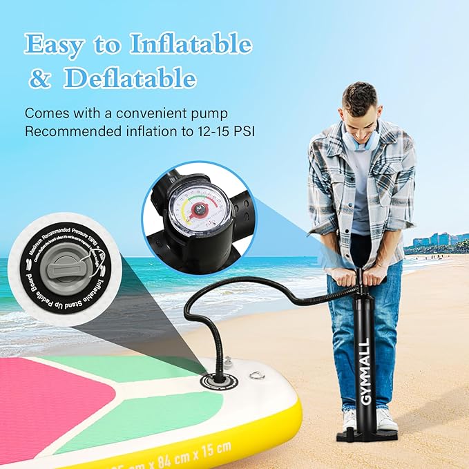 Paddle Board, Inflatable Stand Up SUP Paddle Boards for Adults & Youths of All Skill Levels, Wide & Non-Slip Deck Design Blow Up Paddleboards with Premium Accessories & Storage Bag-StrideForce Fitness