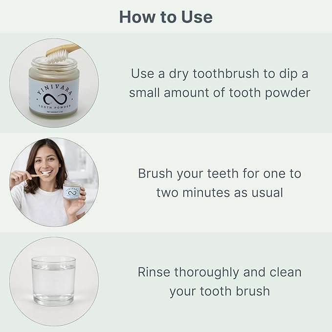 Natural Tooth Powder, Natural Herbal Flavor, Fluoride-Free, Foam-Free, Made with Ginseng and Premium Herbs, Vegan, Made in USA