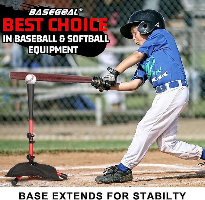 Baseball Tee for Kids,Youth Stand Set,Teeball Set,Youth Baseball,Softball Batting Tee Set,Easy Adjustable Height-StrideForce Fitness