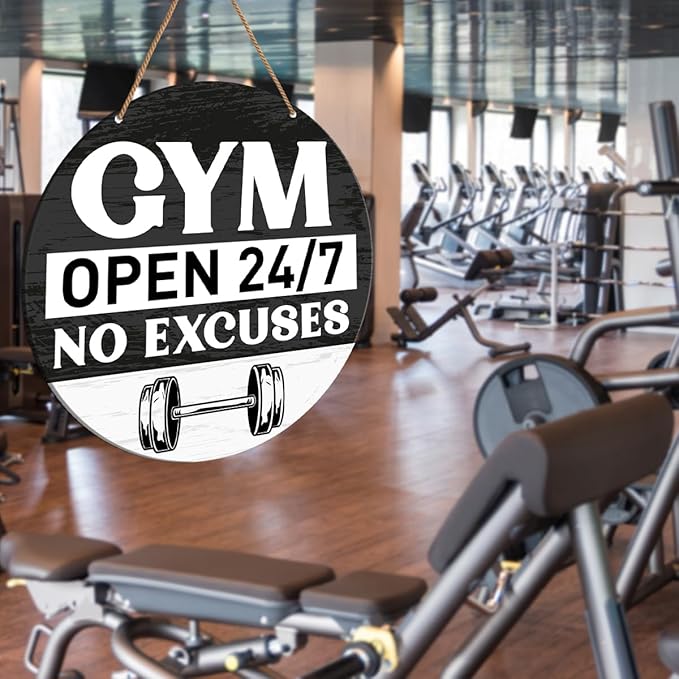 HSNBT Gym Signs Wall Decor, Home Gym Motivational Wall Decor Gym Hanging Signs Decorations for Fitness Workout Room Gift for Woman Man Gym Enthusiast-StrideForce Fitness