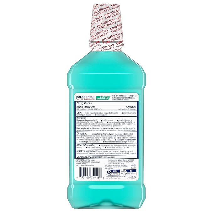 Parodontax Active Gum Health Breath Freshener Mouthwash, 3 x 16.9 fl oz