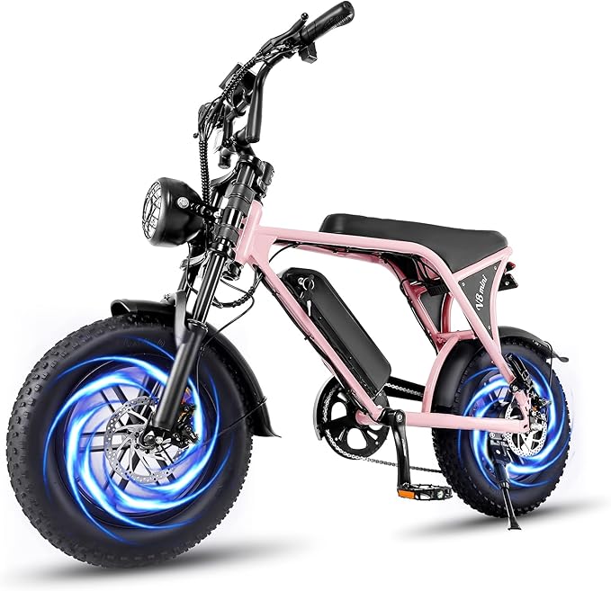 Electric Bike for Adults, Fat Tire EBike, 36V 10.4Ah Removable Battery, 500W Upgrade Motor, 20MPH Commuter Bike, V8 Mini Electric Bicycle for Mountains, Snow, Sand, Road-StrideForce Fitness
