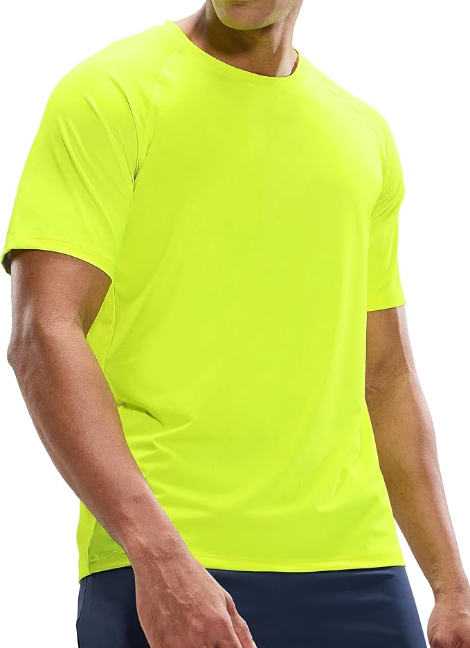 MIER Men's Dry Fit Workout T-Shirts Athletic Running Tee Short Sleeve Crew Neck Gym Tops, Polyester, Moisture Wicking-StrideForce Fitness