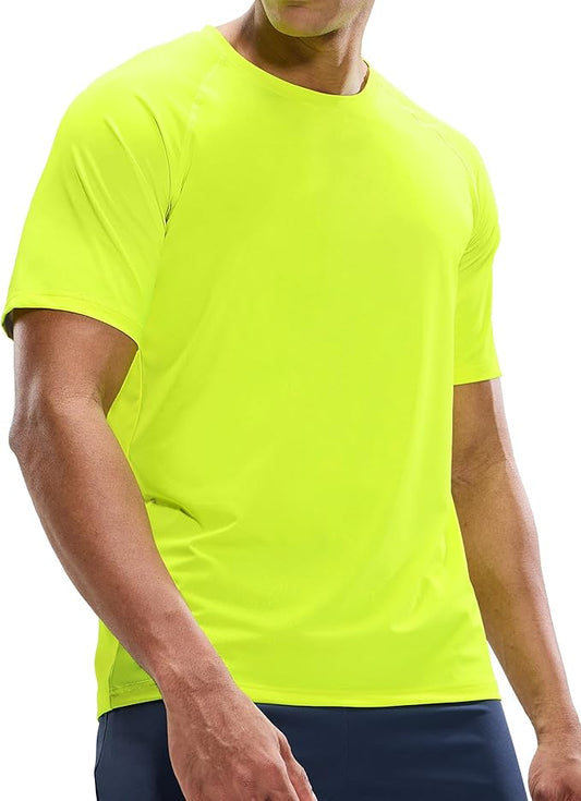 MIER Men's Dry Fit Workout T-Shirts Athletic Running Tee Short Sleeve Crew Neck Gym Tops, Polyester, Moisture Wicking-StrideForce Fitness