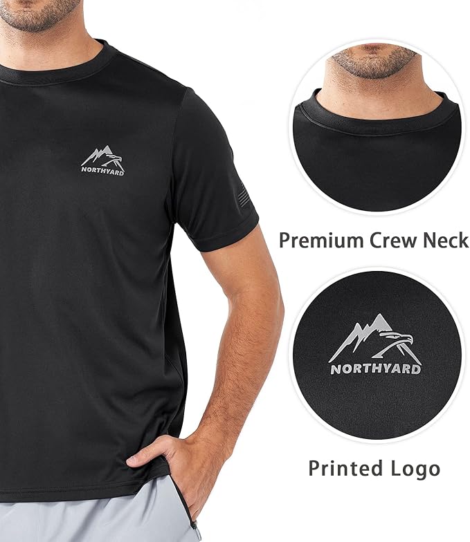 NORTHYARD Men's UPF 50+ Sun Protection Shirts Swim SPF UV Quick Dry Short Sleeve T-Shirts for Athletic Fishing Rash Guard-StrideForce Fitness
