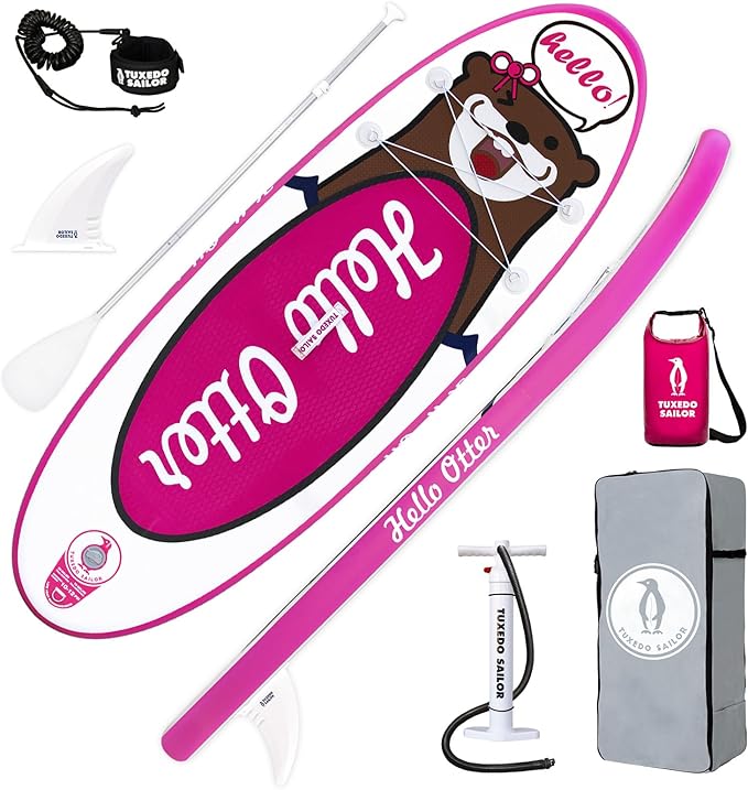 Tuxedo Sailor Kids Inflatable Paddle Board Lightweight and Safe Fishing Stand Up Paddle Board for Adults with Accessories-StrideForce Fitness