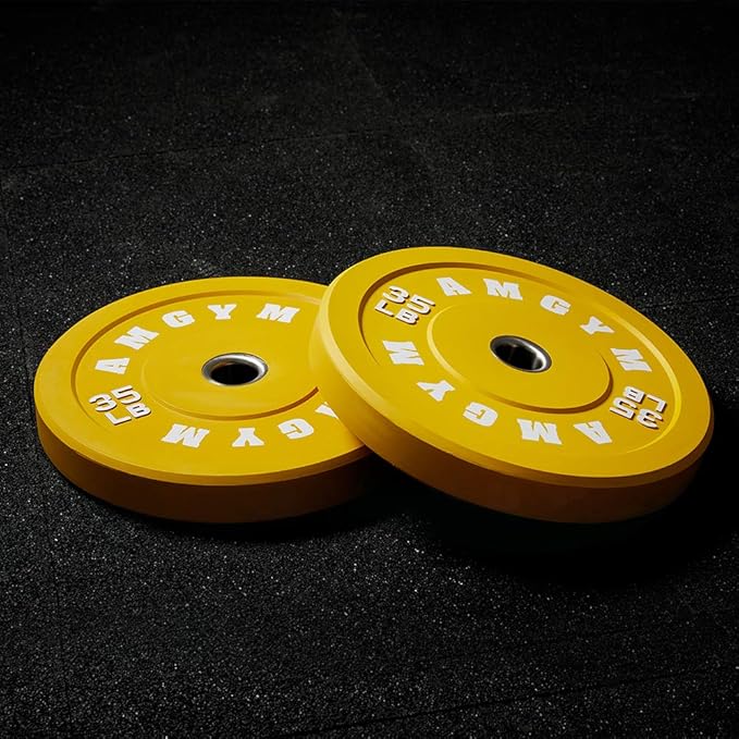 2 Inch Bumper Plates，10-500lbs，Barbell Rubber Olympic Weight Plates Set for Home Gym, Strength Training & Weight Lifting, Multiple Options Colors-StrideForce Fitness