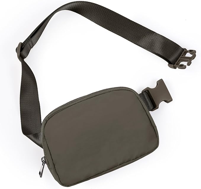 ODODOS Unisex Mini Belt Bag with Adjustable Strap Small Fanny Pack for Workout Running Traveling Hiking, Turkish Coffee-StrideForce Fitness