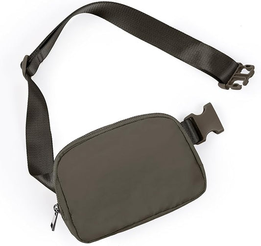 ODODOS Unisex Mini Belt Bag with Adjustable Strap Small Fanny Pack for Workout Running Traveling Hiking, Turkish Coffee-StrideForce Fitness