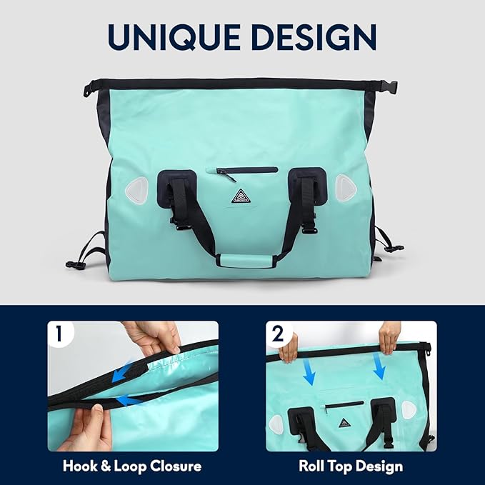 Haimont Waterproof Duffel Bag Roll-top Dry Duffel Bag with Quick-fixed Straps for Motorcycling, Rafting, Boating, SUP, Kayaking, Travel, 50L/70L-StrideForce Fitness