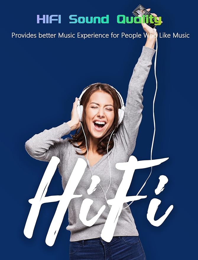 96GB MP3 Player with Bluetooth 5.0: Portable Lossless Sound Music Player with HD Speaker,2.4" Screen Voice Recorder,FM Radio,Touch Buttons,Support up to 64GB for Sport(Earphones&64GB TF Card Included)-StrideForce Fitness