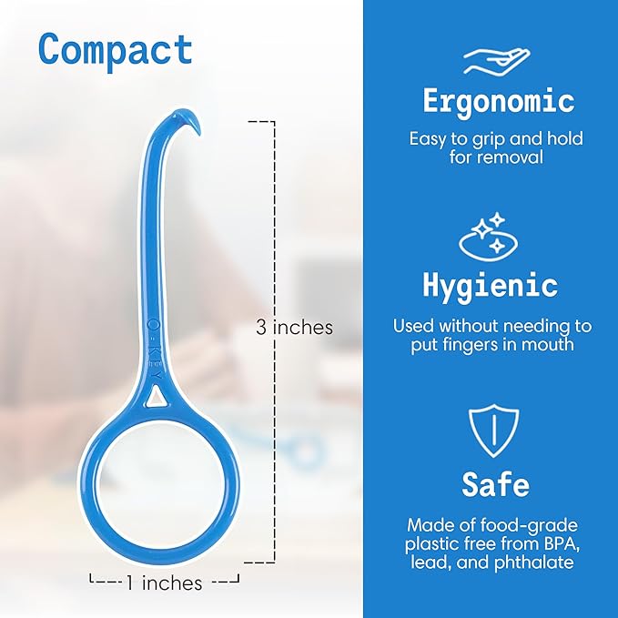 OrthoKey Clear Aligner Removal Tool | Invisible Removable Braces, Denture, Brackets, Retainer Remover Key | Personal Orthodontic Supplies, Dental-Grade for Ortho Cleaning & Travel Use | (2-Pack) Blue