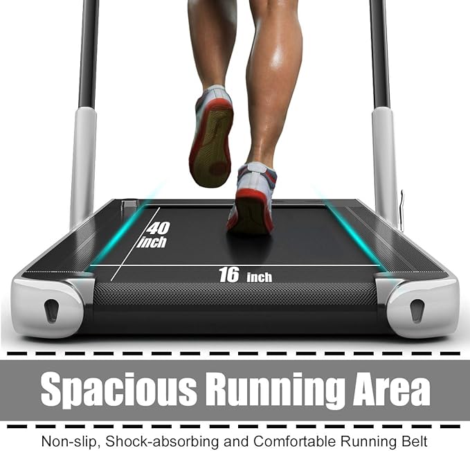 GYMAX Walking Pad, 2 in 1 Free Installation Under Desk Treadmill with Smart App, Remote Control & LED Display, 2.25HP Foldable Portable Compact Running Machine for Small Spaces Home Office-StrideForce Fitness