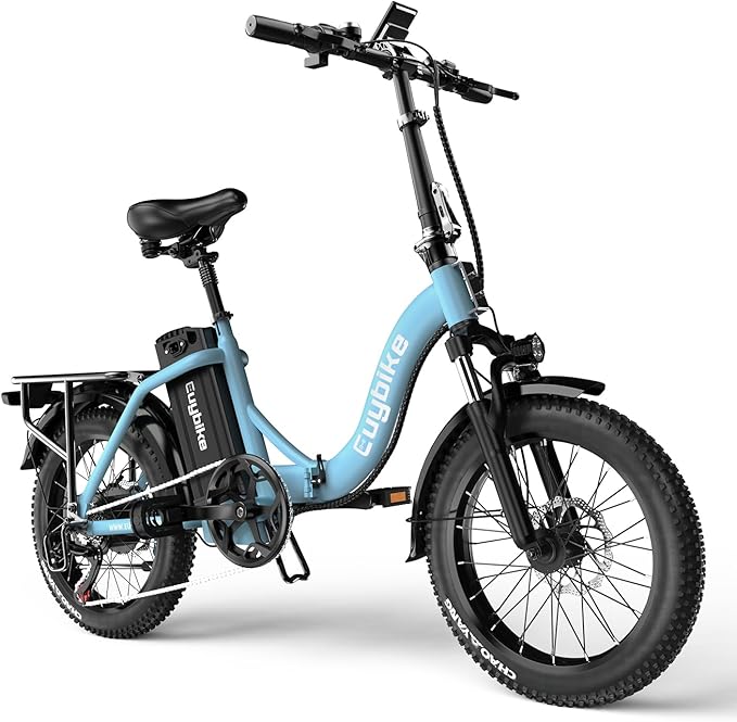 Folding Electric Bike for Adults with Peak 1000W Motor, 48V 20AH Battery up to 30MPH 80 Miles, 20" Fat Tire All Terrain Ebike, Front Suspension 7-Speed Commuter E Bike, Step-Thru, UL Certified-StrideForce Fitness