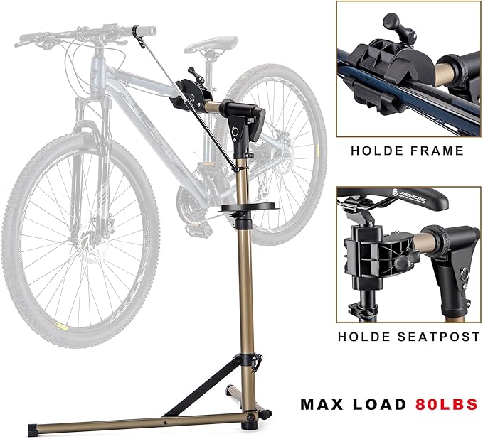 Bike Repair Stand (Max 80lbs) - Bike Stand Rack for Workstand Maintenance - E Bike Repair Stand Bicycle Shop Home Mechanics for Mountain Bike and Road Bike-StrideForce Fitness