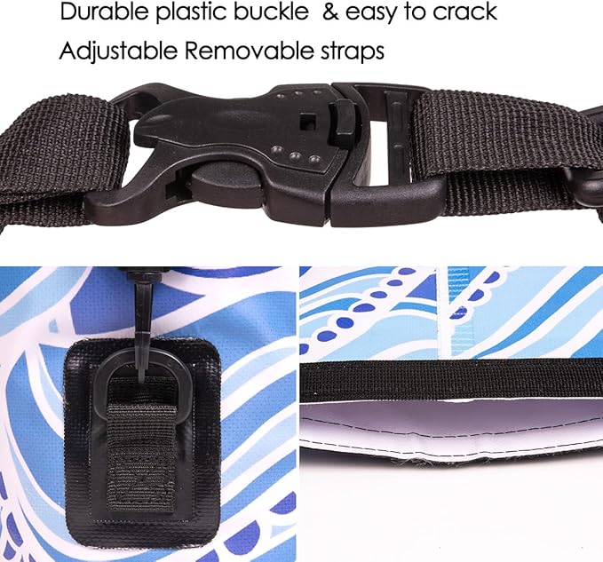 Dry Bag Waterproof,5L Roll Top Backpack Floating Dry Bag for Kayaking Boating Swimming Hiking Camping Outdoor Activities,Blue Sky-StrideForce Fitness