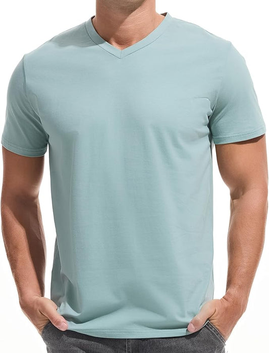 VEIISAR Premium V Neck T Shirts for Men - Modern Fitted Tees Vneck Undershirts-StrideForce Fitness