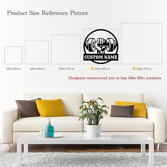 Personalized Metal Gym Sign, Custom Fitness Metal Wall Decor, Body Builder Lovers Gift, Gym Custom Unique Metal Wall Art, fitness room decor, home gym decor, gym wall art (Style-6)-StrideForce Fitness