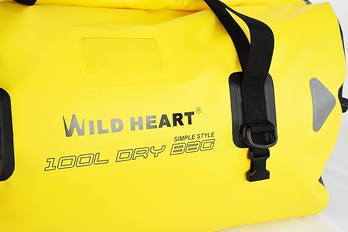 WILD HEART Waterproof Motorcycle Duffel Bag PVC500D Double-bottom With Rope Straps and Inner Pocket 40L 66L 100L for Kayaking, Camping, Boating,Motorcycle-StrideForce Fitness