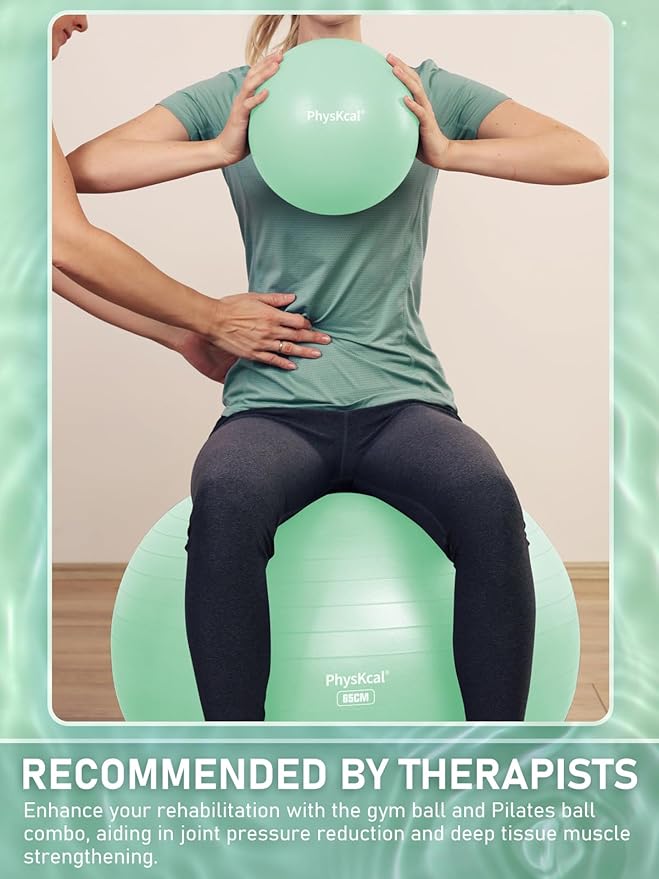 Yoga Ball for Exercise, Pilates Set, 4 Sizes Fitness Ball for Workout, Birthing, Pregnancy, Physical Therapy- Pump Included-StrideForce Fitness