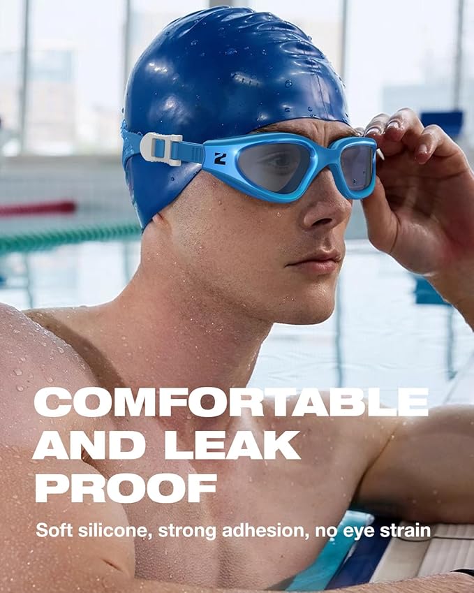 ZIONOR G1 Nava Super Anti-Fog Unisex Swim Goggles Mirror/Bright Smoke Lens-StrideForce Fitness