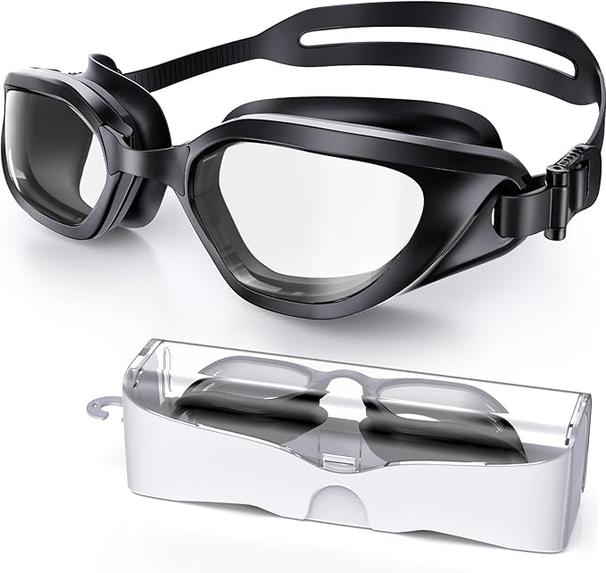 Swim Goggles, Unisex Adult Swimming Goggles Anti Fog Anti UV No Leakage Wide View for Men Women Youth-StrideForce Fitness