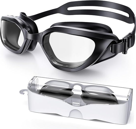 Swim Goggles, Unisex Adult Swimming Goggles Anti Fog Anti UV No Leakage Wide View for Men Women Youth-StrideForce Fitness
