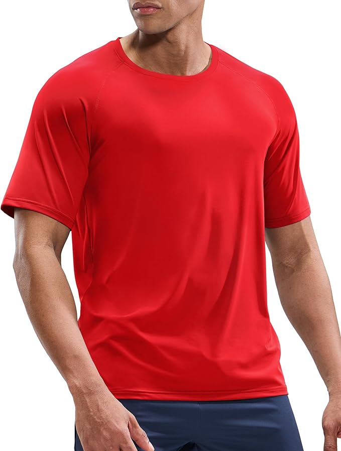 MIER Men's Dry Fit Workout T-Shirts Athletic Running Tee Short Sleeve Crew Neck Gym Tops, Polyester, Moisture Wicking-StrideForce Fitness