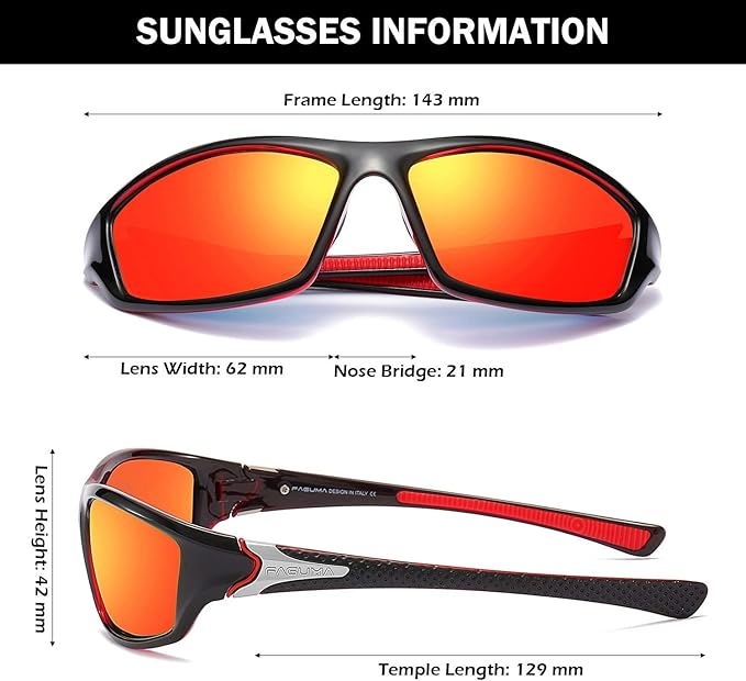 FAGUMA Sports Polarized Sunglasses For Men Cycling Driving Fishing UV400 Protection-StrideForce Fitness