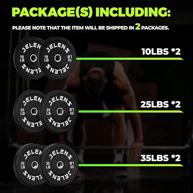 Olympic Barbell Weight Plates Set, 2-Inch Black/Colored Rubber Bumper Plate Weight Set for Strength Training and Weightlifting, Multiple Options-StrideForce Fitness