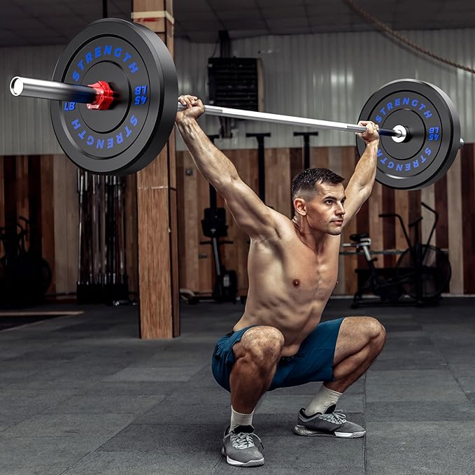 Olympic Rubber Bumper Weight Set - 2 Inch Barbell Plates for Home Gym Strength Training-StrideForce Fitness