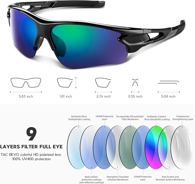 BEACOOL Polarized Sports Sunglasses for Men Women Youth Baseball Fishing Cycling Running Golf Motorcycle Tac Glasses UV400-StrideForce Fitness