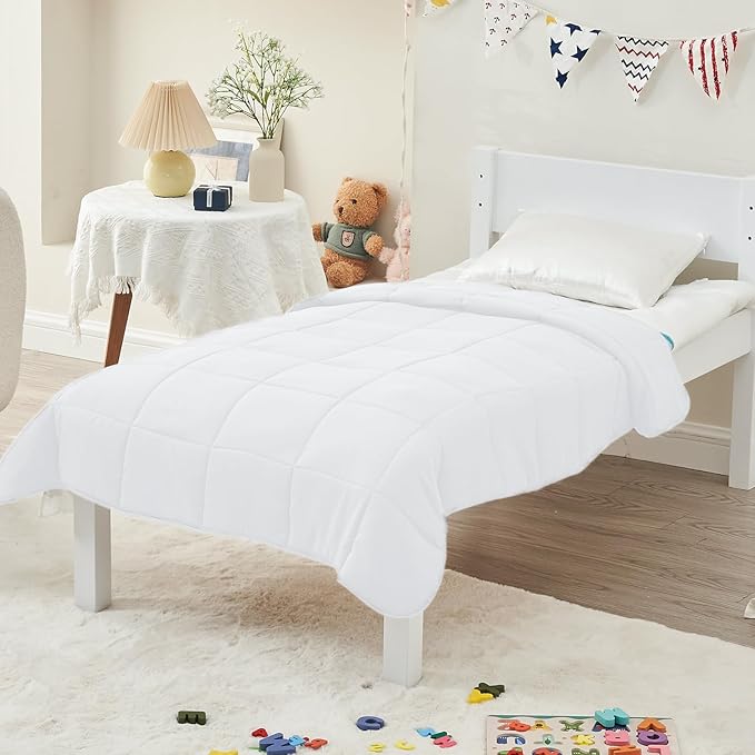 yescool Weighted Blanket (7 lbs, 41" x 60", White) Cooling Heavy Blanket for Sleeping Perfect for 60-90 lbs, Breathable Blanket with Premium Glass Bead, Machine Washable-StrideForce Fitness