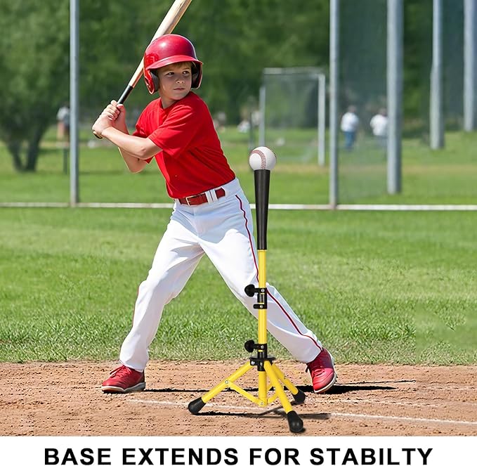 Baseball Tee for Kids,Batting Tee,Softball Tee,Youth Hitting Tee,Teeball Tee,Travel Tee,Easy Adjustable Height-StrideForce Fitness