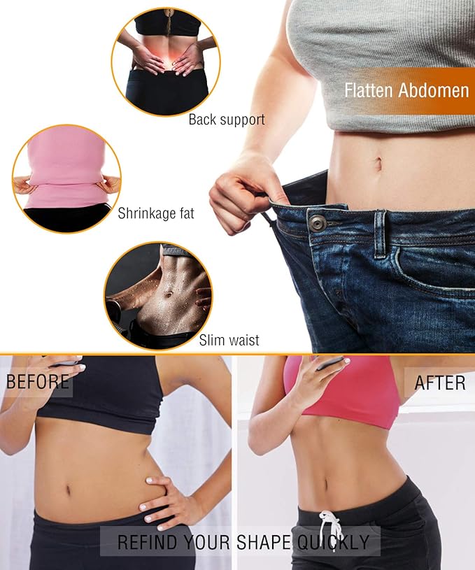 NonEcho Women Sauna Sweat Suit Sleeve Spa Cami Hot Neoprene Slimming Workout Vest Body Shaper Waist Trainer Top-StrideForce Fitness