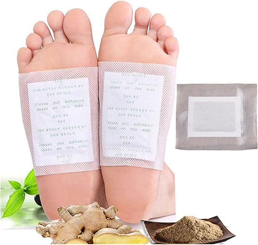Foot Pads 100 Pieces-Premium Ginger Powder Bamboo Vinegar Feet Pads,Deep Cleansing Foot Patches for Feet Care-StrideForce Fitness