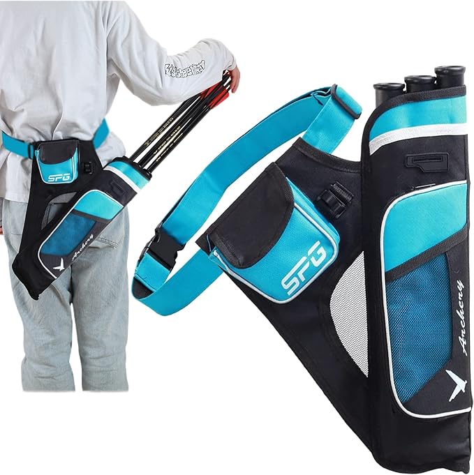 SOPOGER Archery Hip Quiver for Arrows - 3 or 4 Tube Bow Belt Quiver Waist Hanged for Youth Teens Adults Compound Bow Recurve Bow Target Shooting-StrideForce Fitness