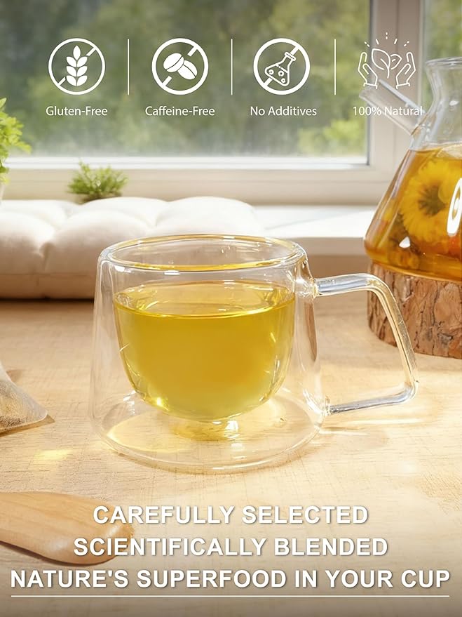 TeeLux Dandelion Wolfberry Tea, Blend with Chrysanthemum, Goji Berries, Cassia Seed, Licorice, Smooth & Mellow Flavor, Caffeine Free, 20 Count