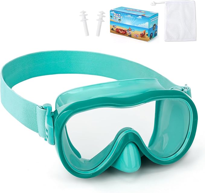 Kids Swim Goggles with Nose Cover, Anti-Leak Swim Mask with Elastic Fabric Strap, UV Protection Swimming Goggles for Kids-StrideForce Fitness