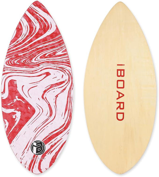 36” Skipper Skimboard with High Gloss Coat Wooden Skim Boards for Beginners, Teenagers and Adults Beach Skimboard 3 Color Traction Pad to Choose-StrideForce Fitness
