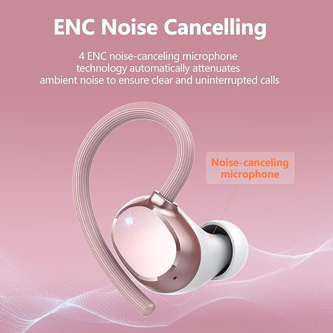 Ear Buds Wireless Bluetooth Earbuds Sport 2025 New Bluetooth 5.3 Headphones with LED Display 128H Playtime Powerful Bass Over Ear Earphones with Earhooks IP7 Waterproof for Gym/Running/Workout-StrideForce Fitness