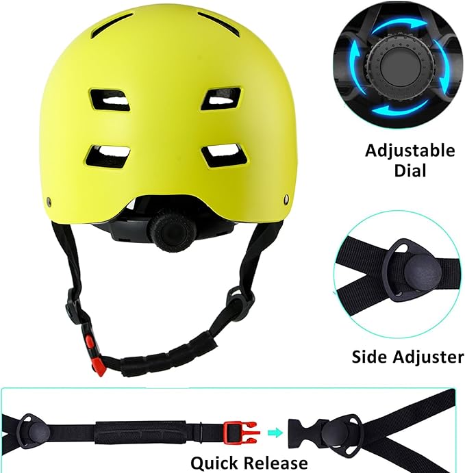Bike Helmet 3 Sizes for Teenager Kids Youth Adults,Bavilk Skateboard Helmet Adjustable Multi-Sport Bicycle Cycling Scooter Roller Skate Inline Skating Rollerblading for Girls Boys Women Men Teen-StrideForce Fitness