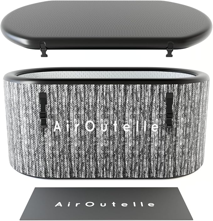 Inflatable Cold Plunge Tub, 216 - Gallon Large Ice Tub for Recovery, Durable & Portable with Water Chiller Compatibility, Gym and Training Use (Grey)-StrideForce Fitness