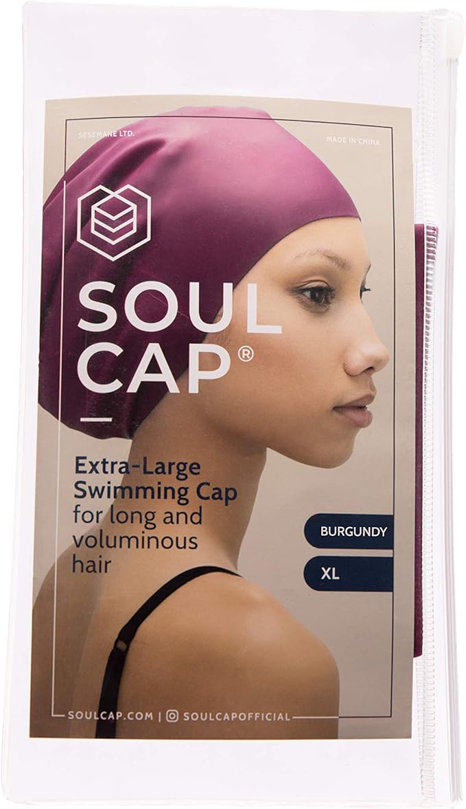 SOUL CAP - Large Swimming Cap for Long Hair - Designed for Long Hair, Dreadlocks, Weaves, Hair Extensions, Braids, Curls & Afros - Women & Men - Silicone-StrideForce Fitness