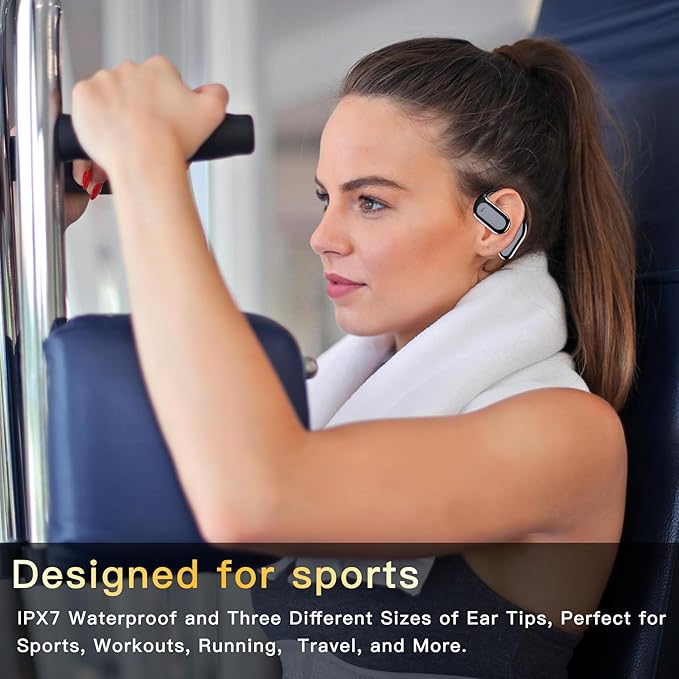 Wireless Earbuds Bluetooth Earbuds Built-in Mic with Ear Hooks 50H Playtime Ear Buds LED Display Charging Case Waterproof Design for Running Fitness-StrideForce Fitness